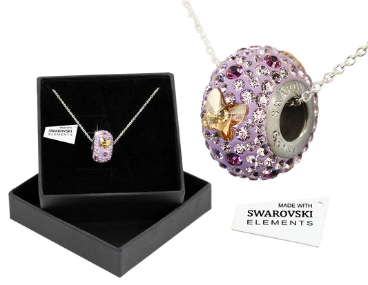 Swarovski Butterfly pendant pink on 16" silver chain
