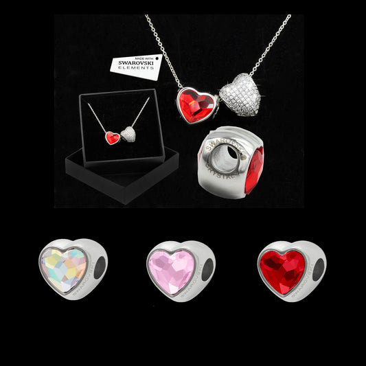 Swarovski two Heart pendant